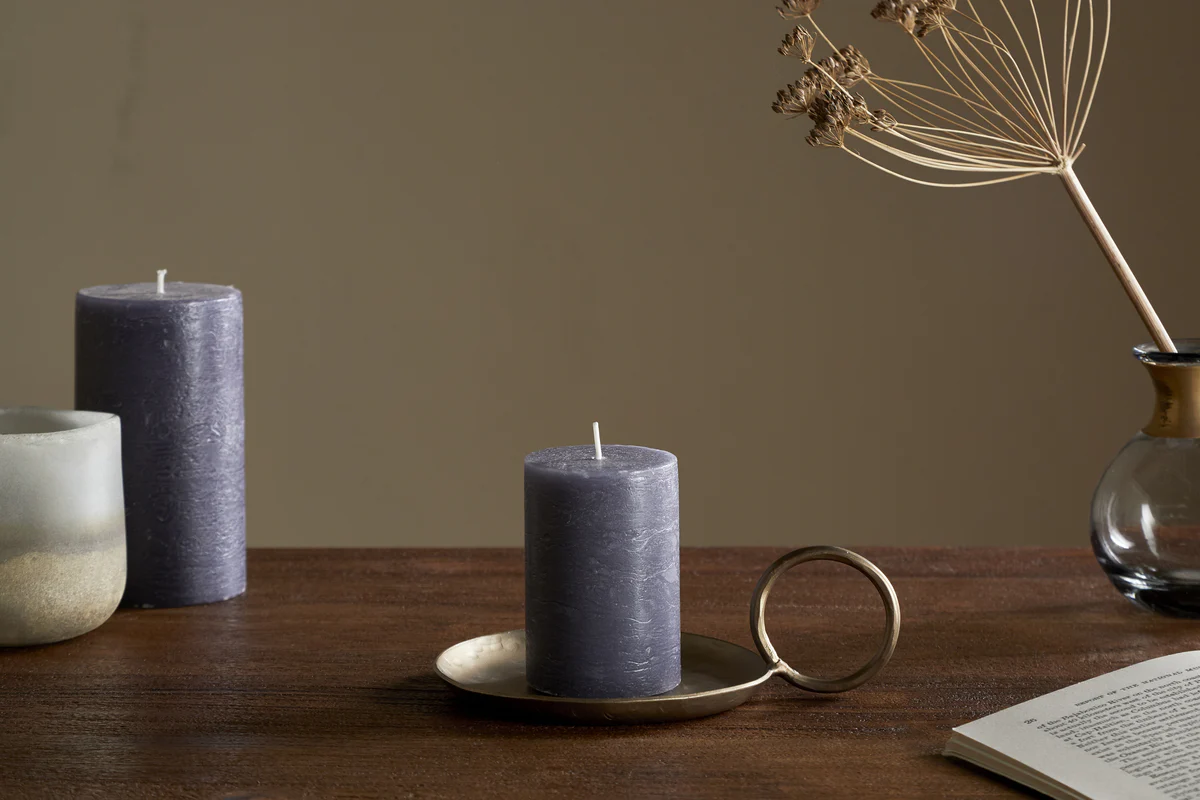 Rustic Soy Blend Mini Pillar Candle - Charcoal - Image 2