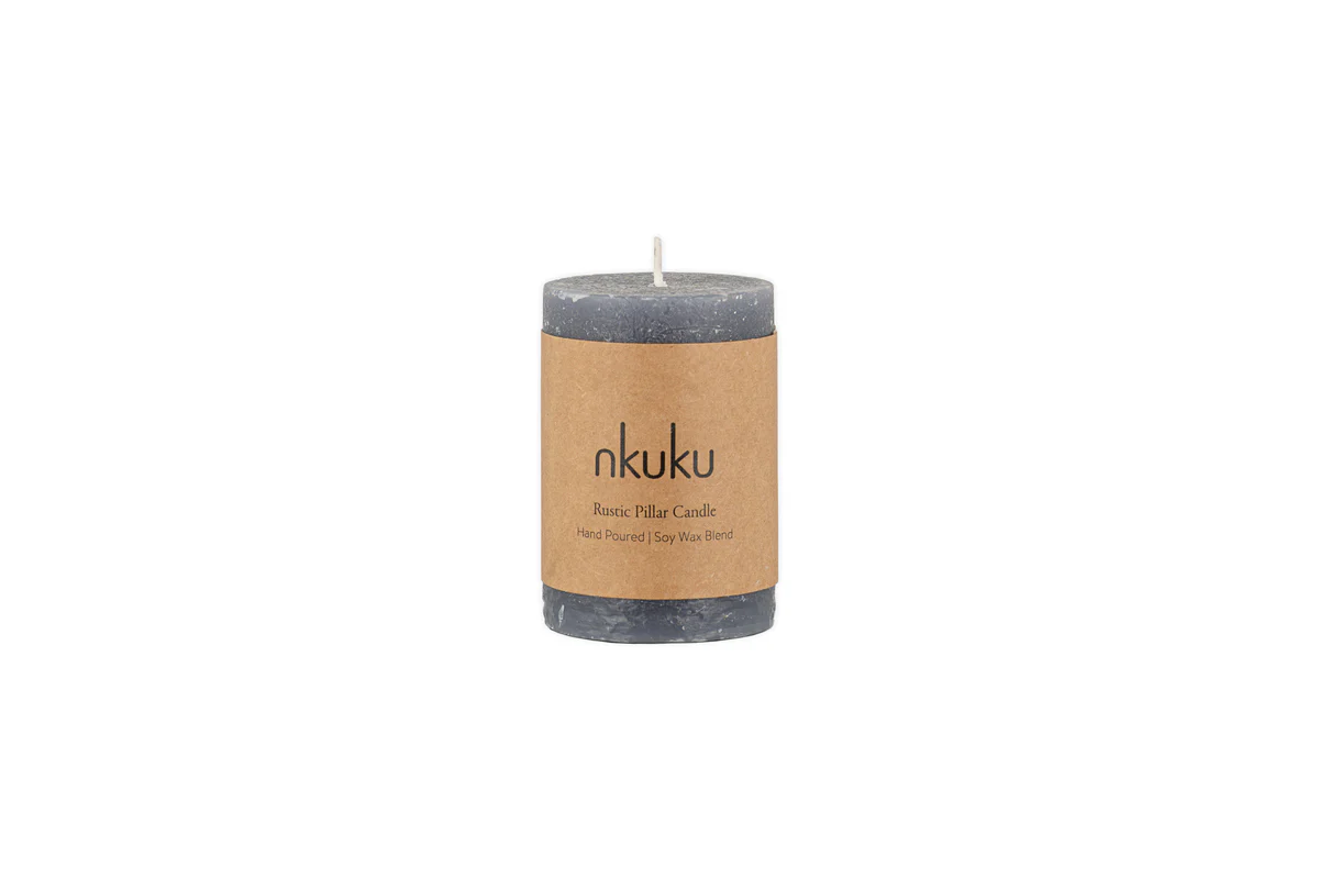 Rustic Soy Blend Mini Pillar Candle - Charcoal - Image 5