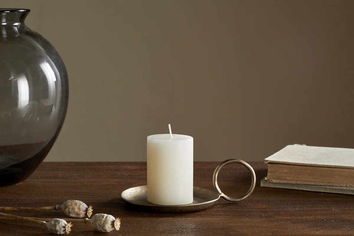Rustic Soy Blend Mini Pillar Candle - White - Image 2