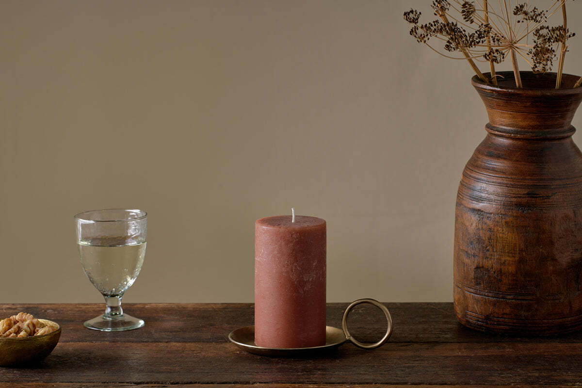 Rustic Soy Blend Pillar Candle - Rust - Small - Image 3