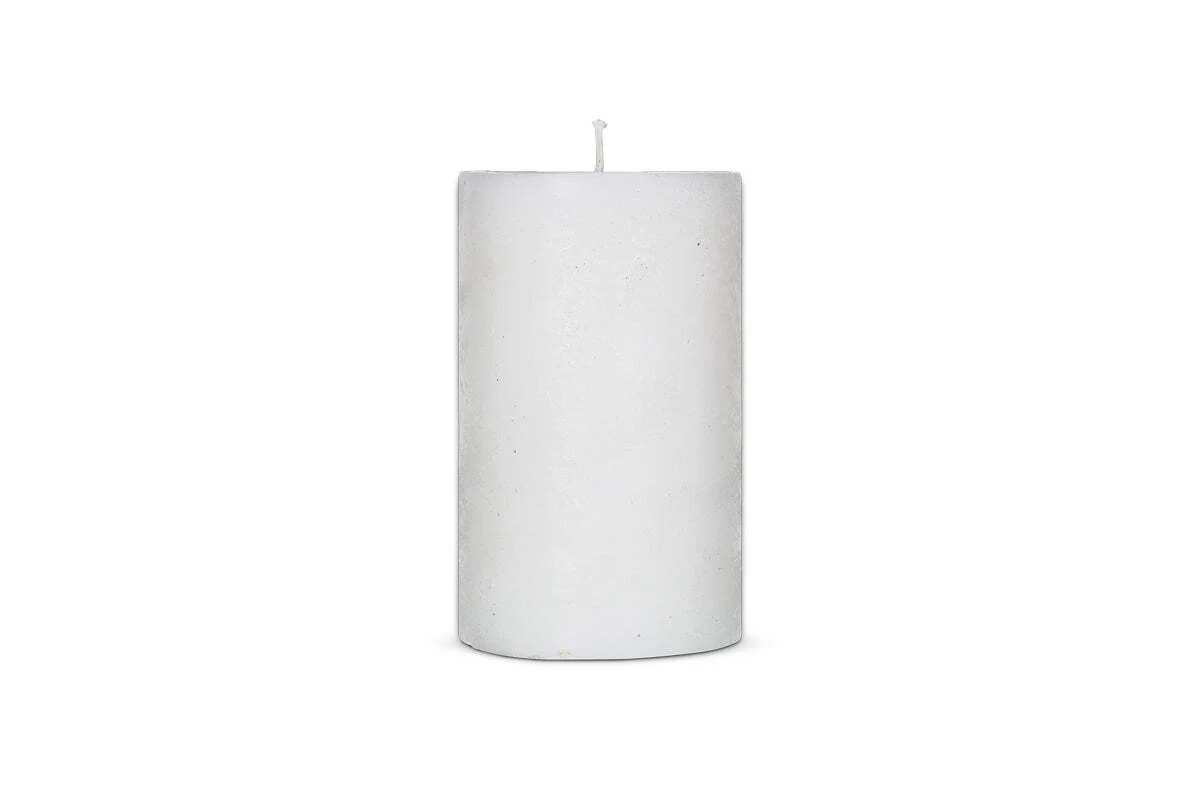 Rustic Soy Blend Pillar Candle - White - Large - Image 4