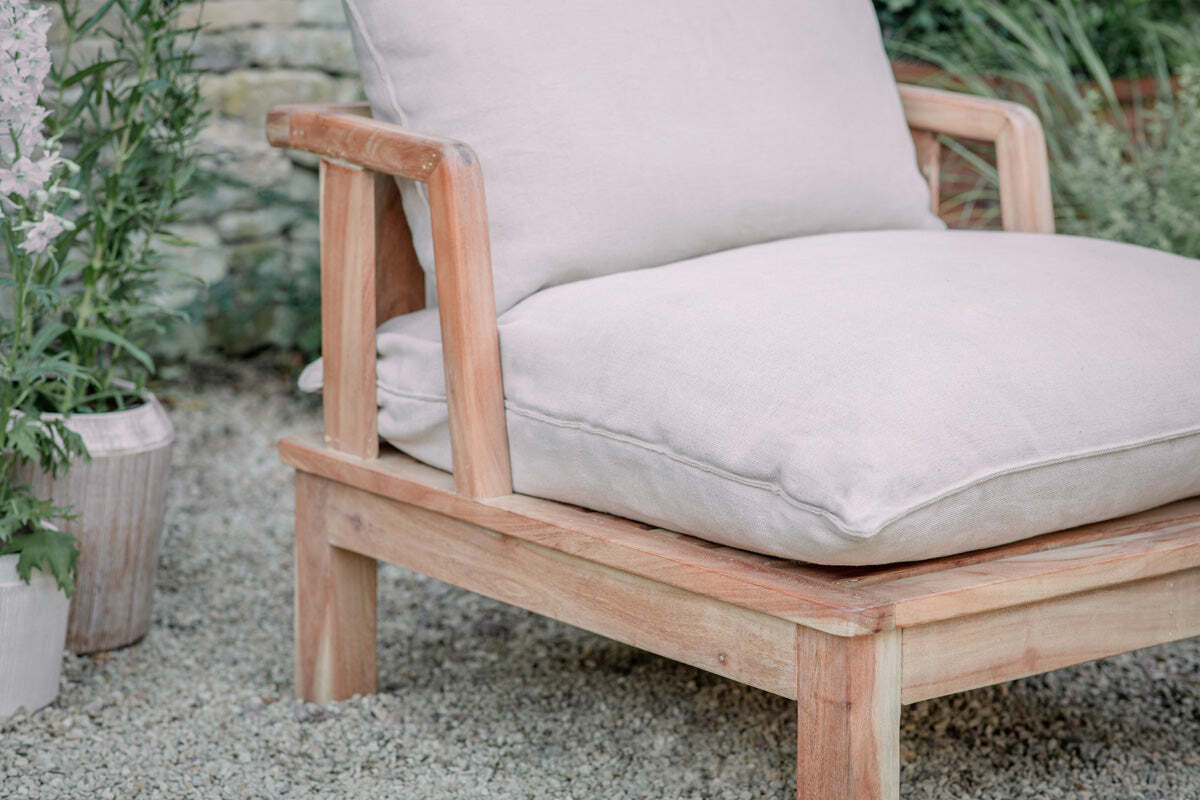 Sadhi Acacia Wood Outdoor Love Seat - Natural - Image 3