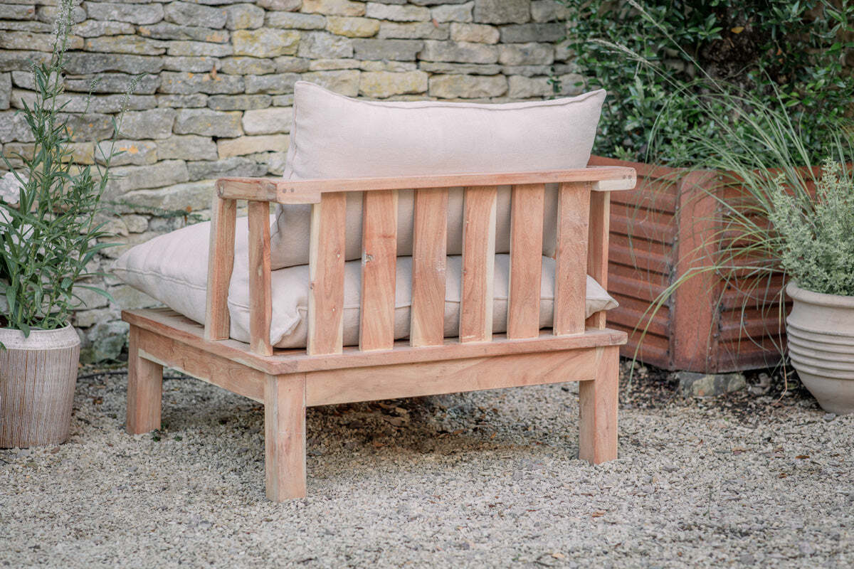 Sadhi Acacia Wood Outdoor Love Seat - Natural - Image 4