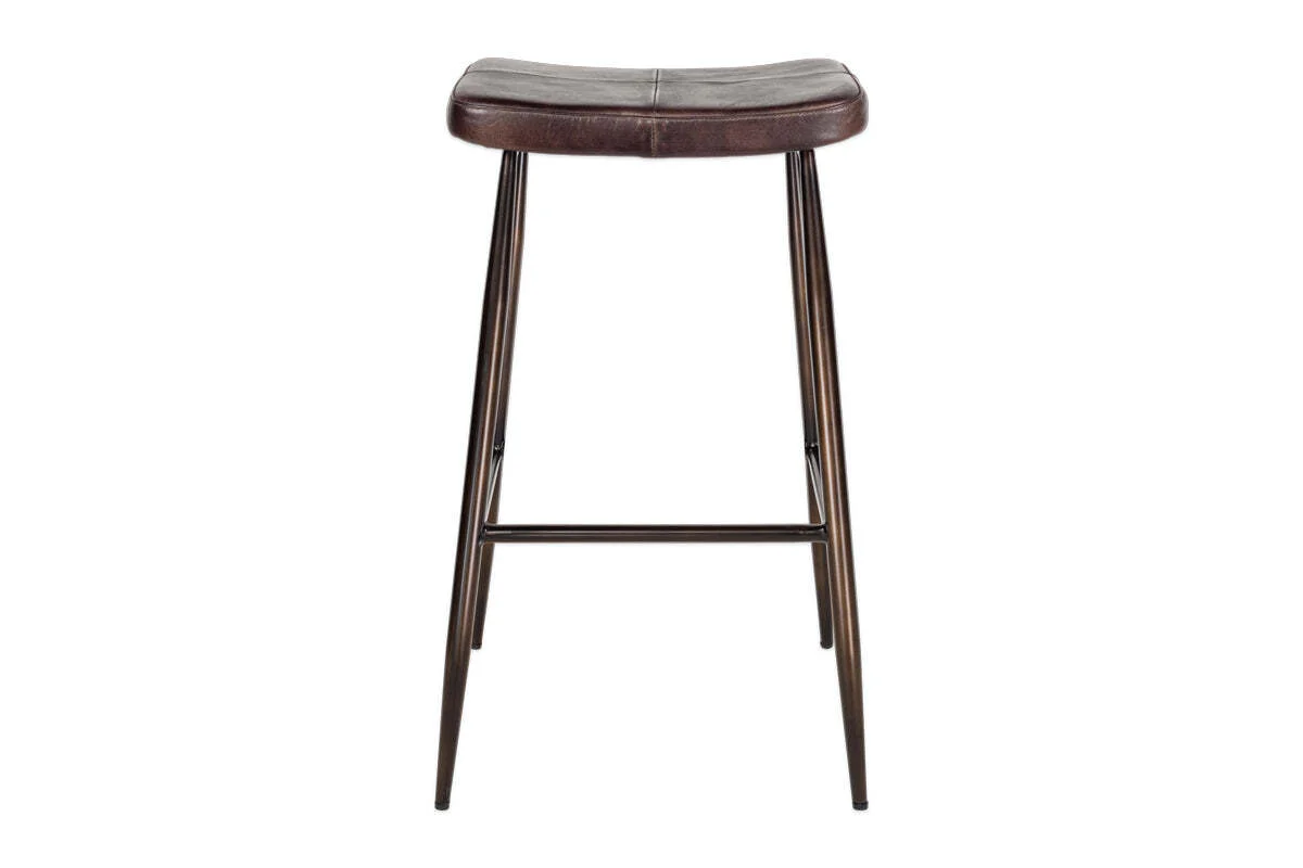 Samaira Leather Counter Stool - Dark Brown - Image 9