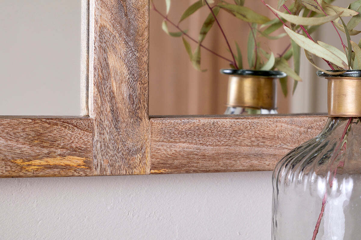 Sande Arched Mango Wood Mirror - Natural - Image 3