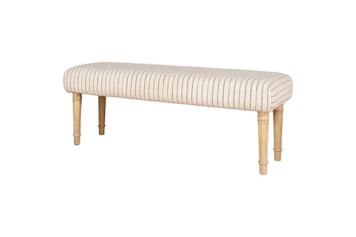 Sanja Stripe Upholstered Bench - Grey - Image 10