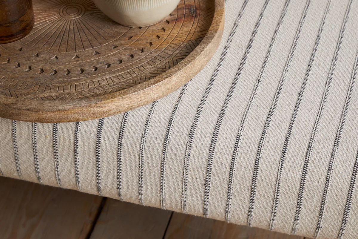 Sanja Stripe Upholstered Bench - Grey - Image 6