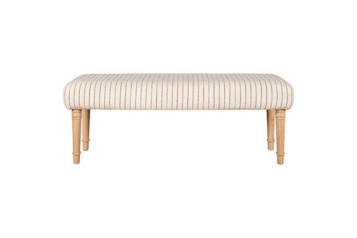 Sanja Stripe Upholstered Bench - Grey - Image 9