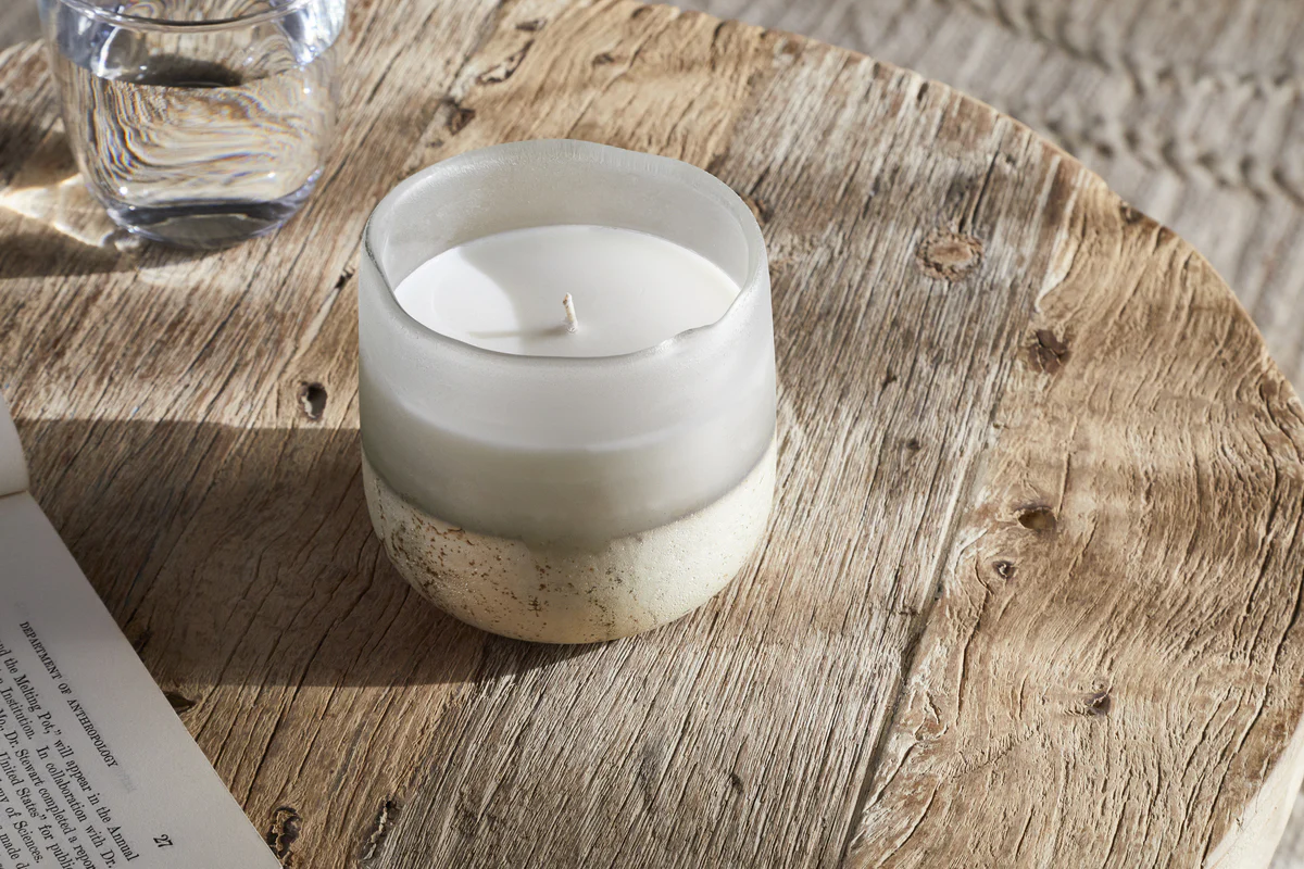 Sea Salt & Moss 1 Wick Scented Candle - Aged Smoke - Image 3