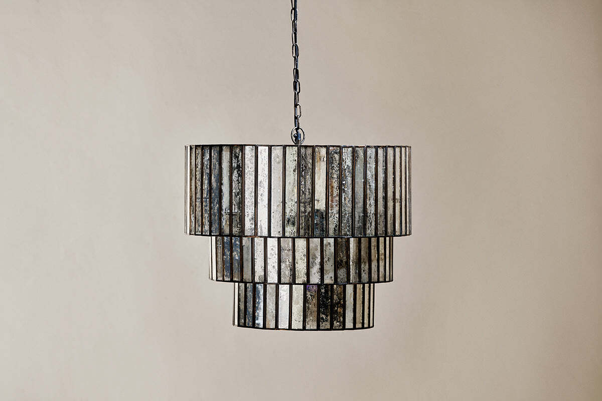 Shanaya Mottled Glass Chandelier - Antique Bronze - Image 2