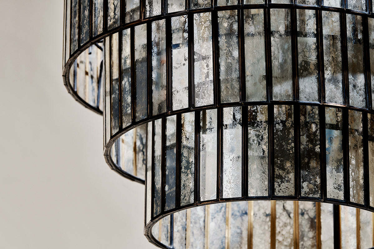 Shanaya Mottled Glass Chandelier - Antique Bronze - Image 5