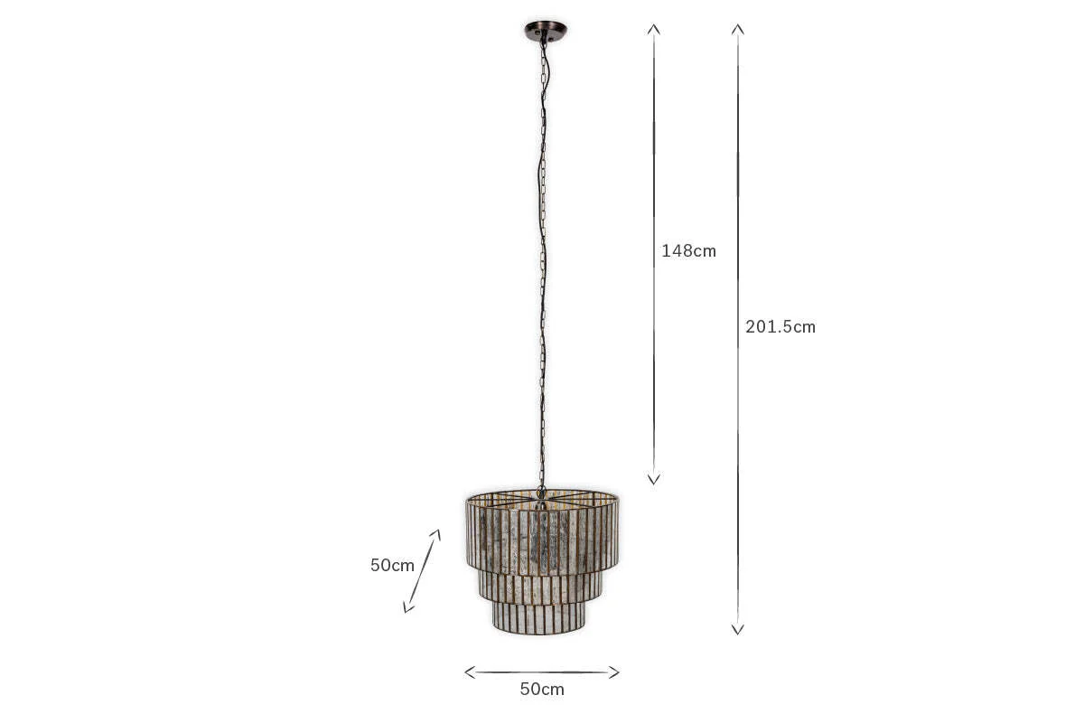 Shanaya Mottled Glass Chandelier - Antique Bronze - Image 6