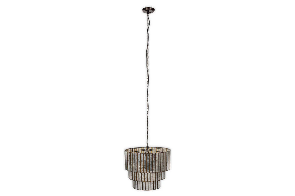 Shanaya Mottled Glass Chandelier - Antique Bronze - Image 7