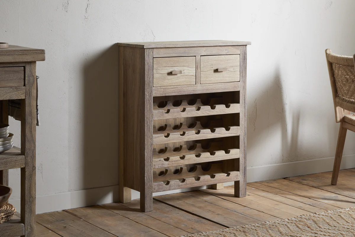 Shanthi Reclaimed Wood Wine Rack - Natural - Image 2
