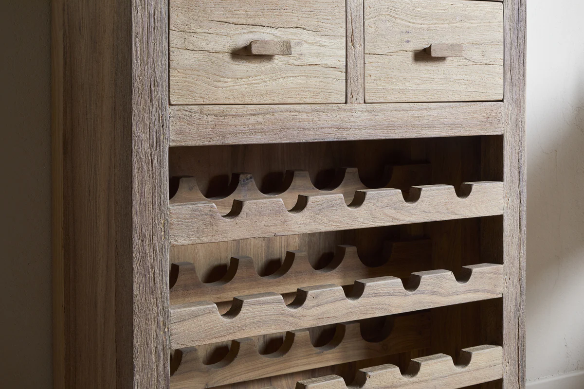 Shanthi Reclaimed Wood Wine Rack - Natural - Image 4