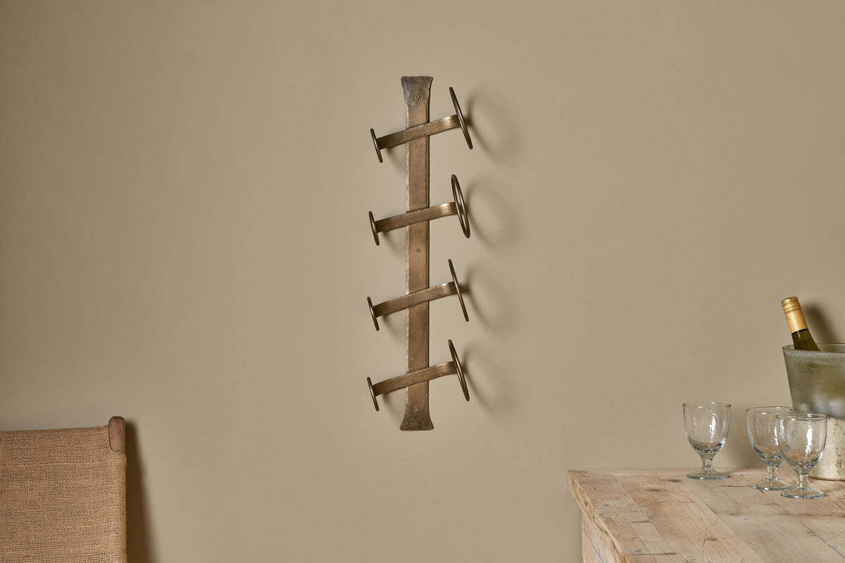 Shray Iron Wine Rack - Antique Brass - Image 2