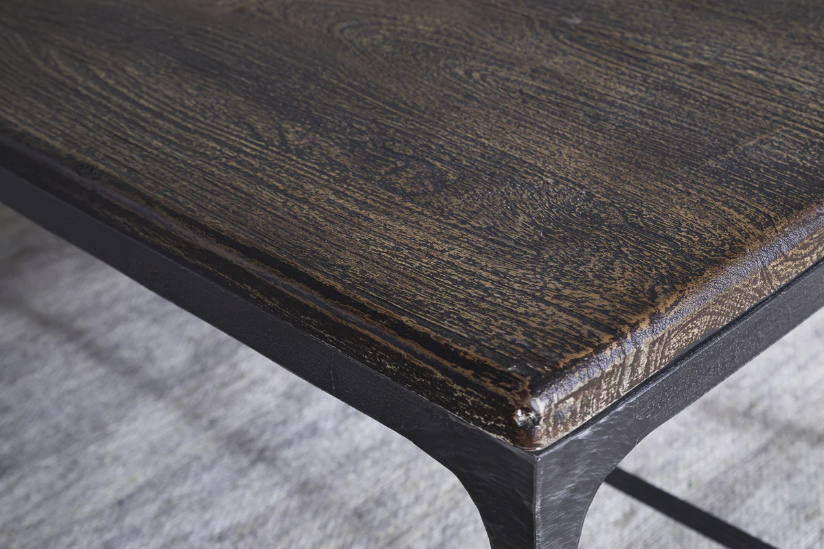 Sita Reclaimed Wood & Iron Coffee Table - Chocolate Brown - Image 4