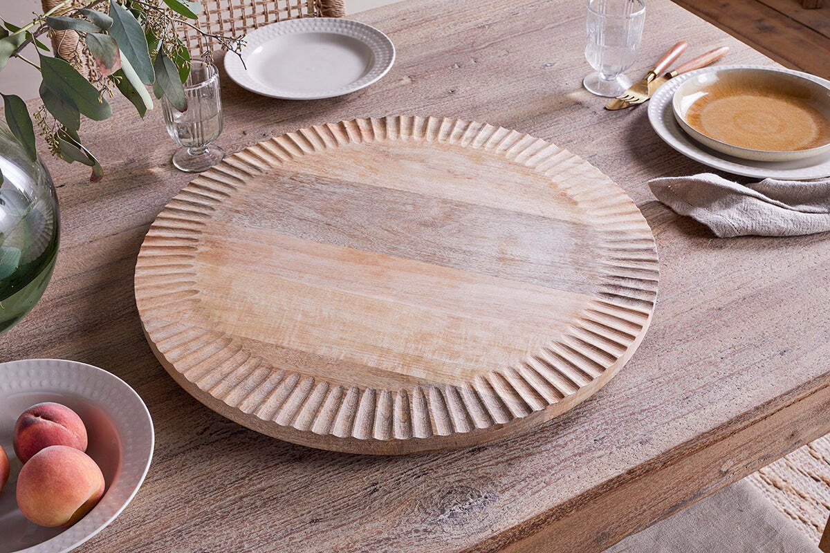Soria Mango Wood Lazy Susan - Natural - Image 2