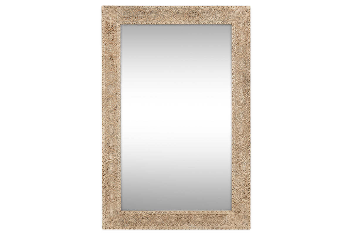 Tannir Mango Wood Carved Mirror - Natural - Image 5