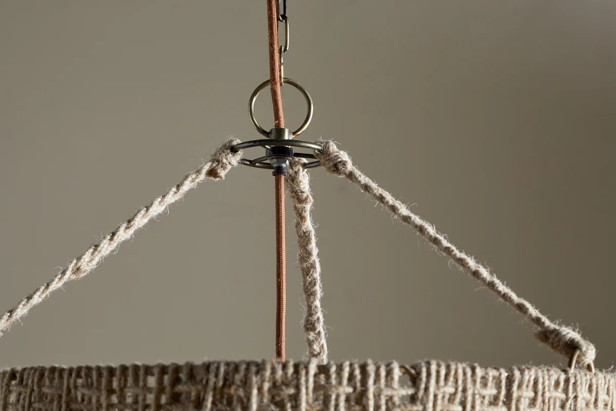 Thimba Woven Jute Chandelier - Natural - Image 6