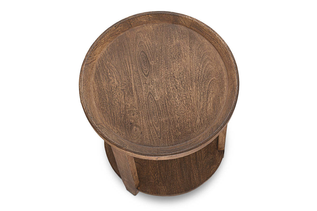 Triveni Mango Wood Side Table - Walnut Stain - Image 6