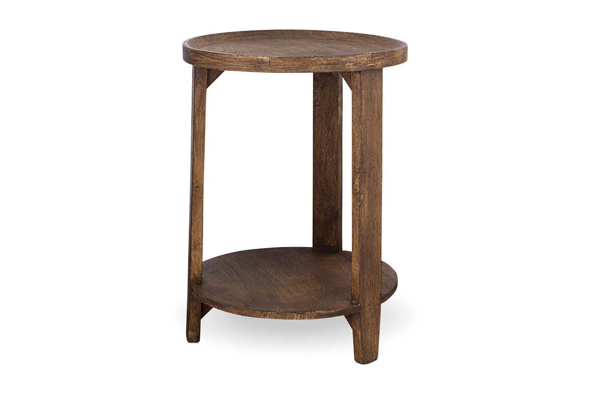 Triveni Mango Wood Side Table - Walnut Stain - Image 8