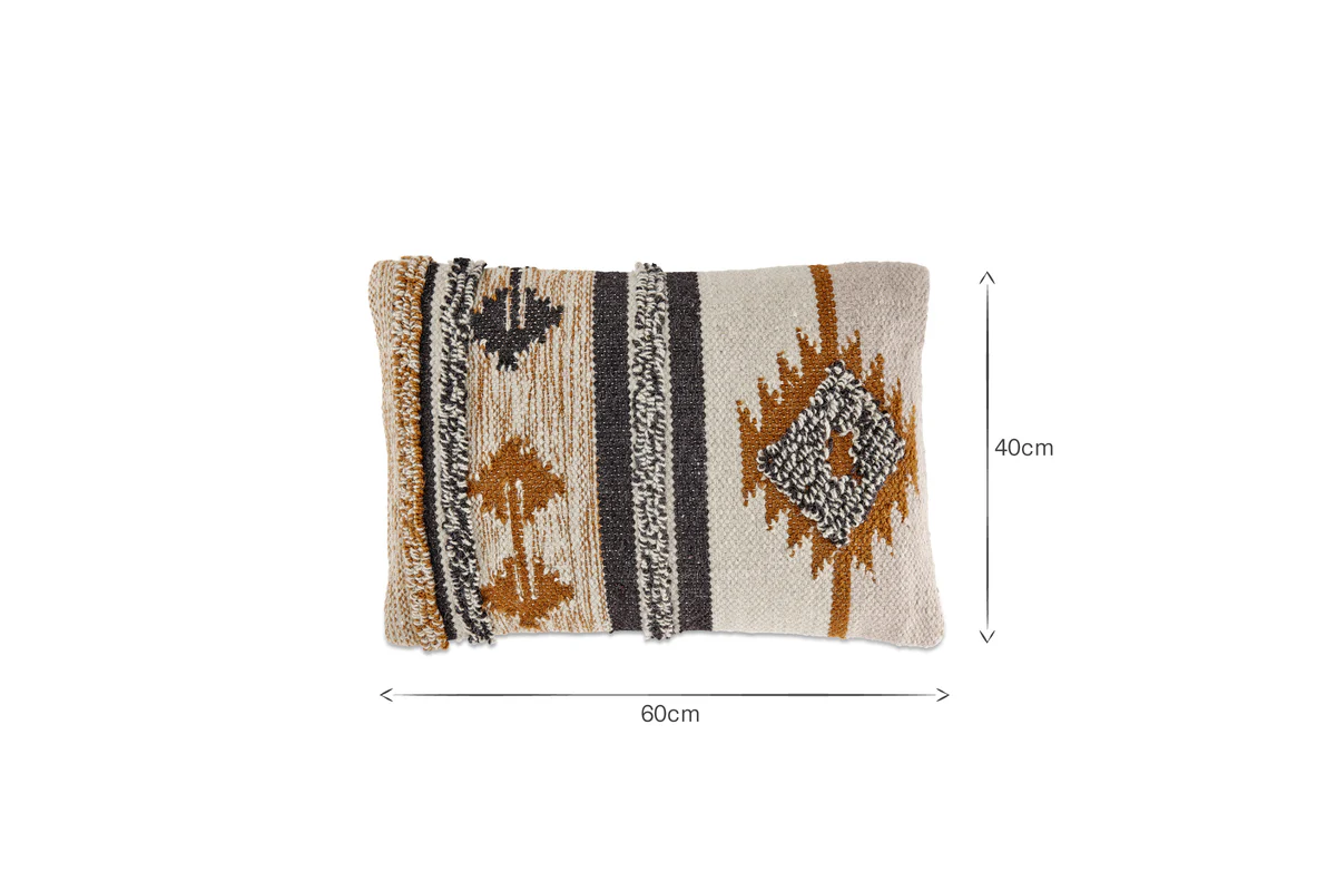 Tussi Sia Cushion Cover - Mustard & Grey - Image 4