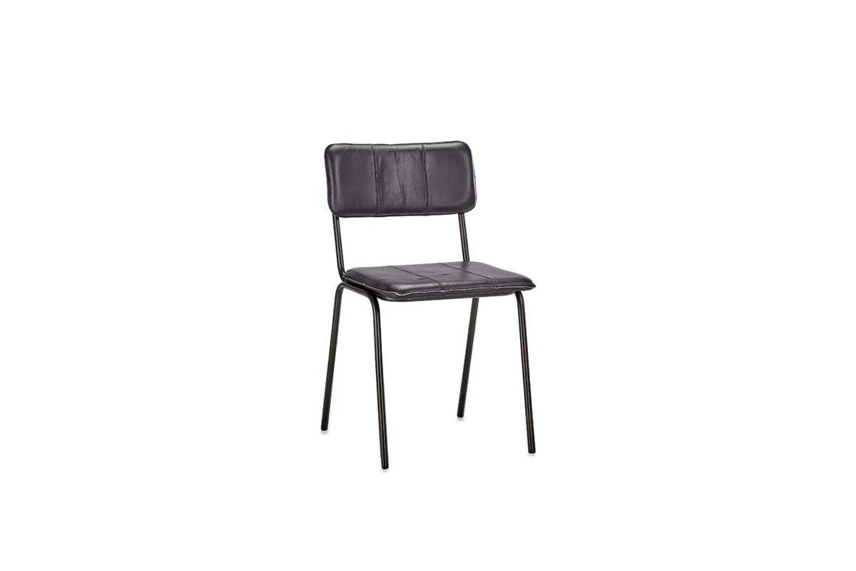 Ukari Leather Dining Chair - Aged Black - Image 8