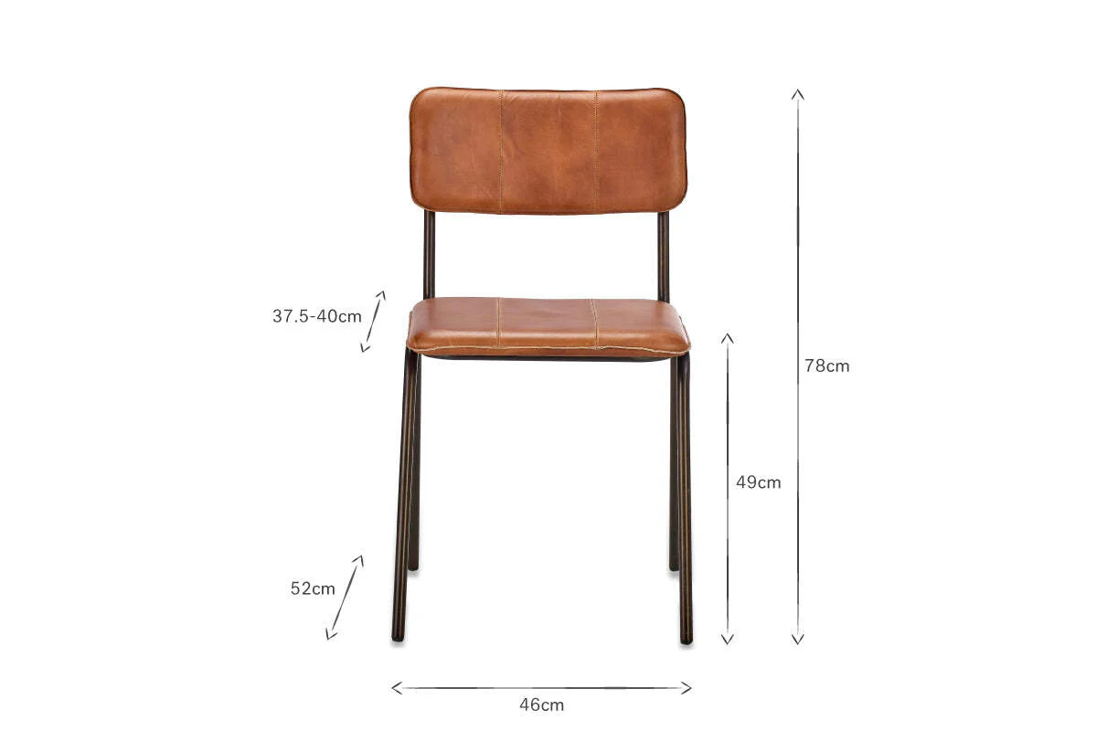 Ukari Leather Dining Chair - Aged Tan - Image 7