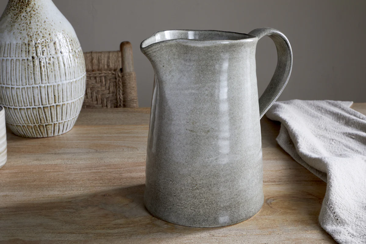 Valinha Earthenware Jug - Grey - Large - Image 2