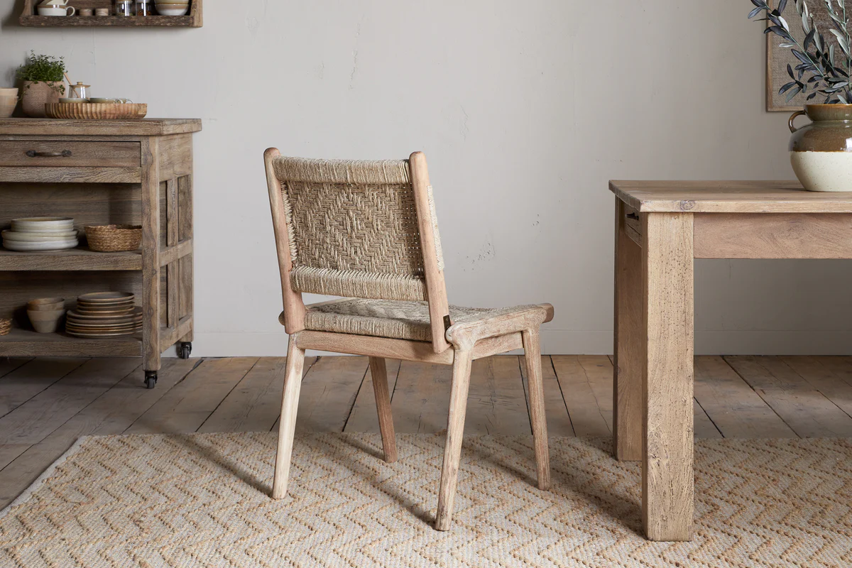 Vinay Woven Armless Dining Chair - Natural - Image 3