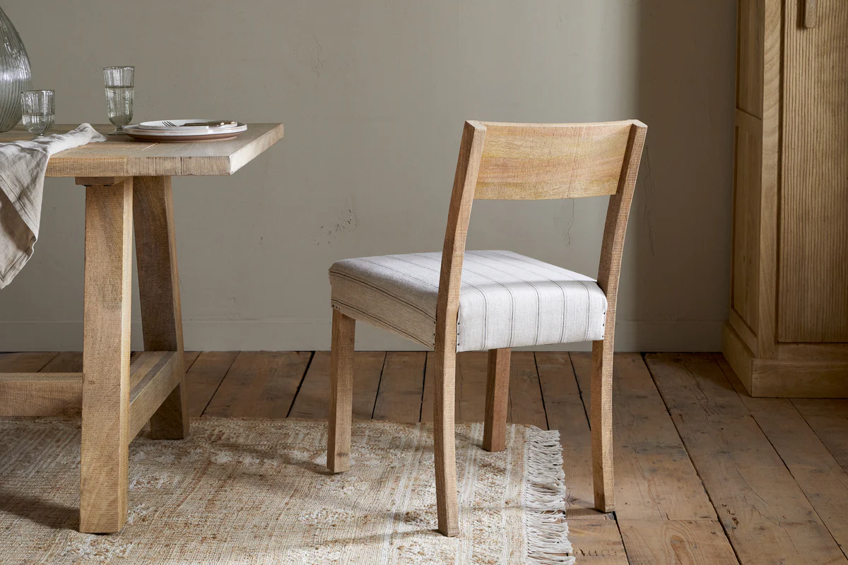 Nidhi Linen Upholstered Dining Chair - Natural - Image 4
