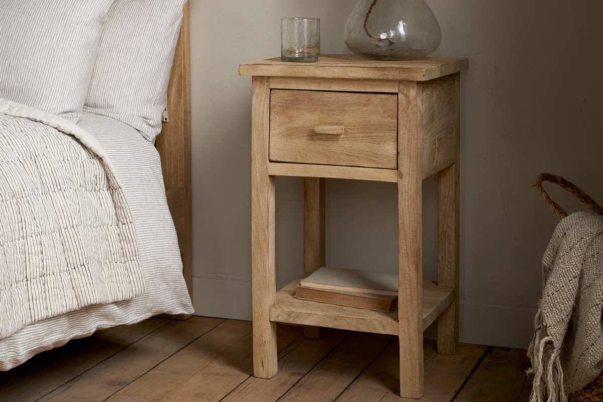 Vivan Grooved Bedside Table - Natural - Image 2