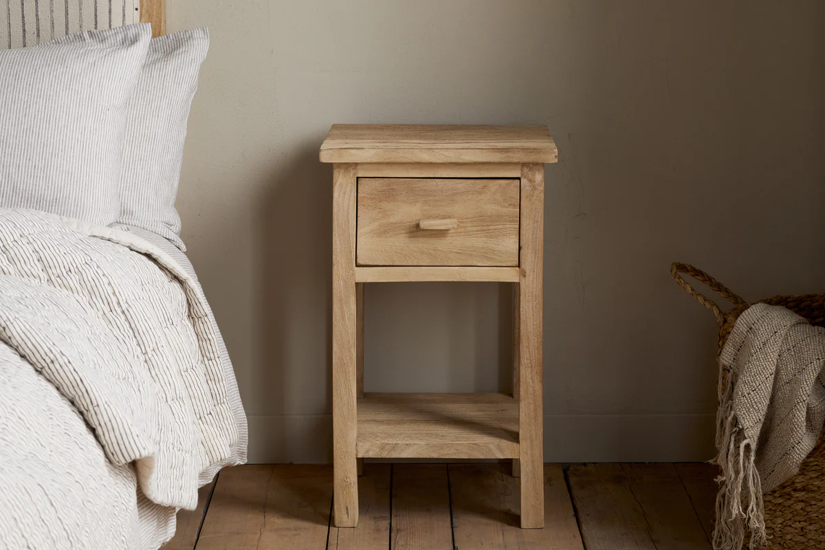 Vivan Grooved Bedside Table - Natural - Image 3