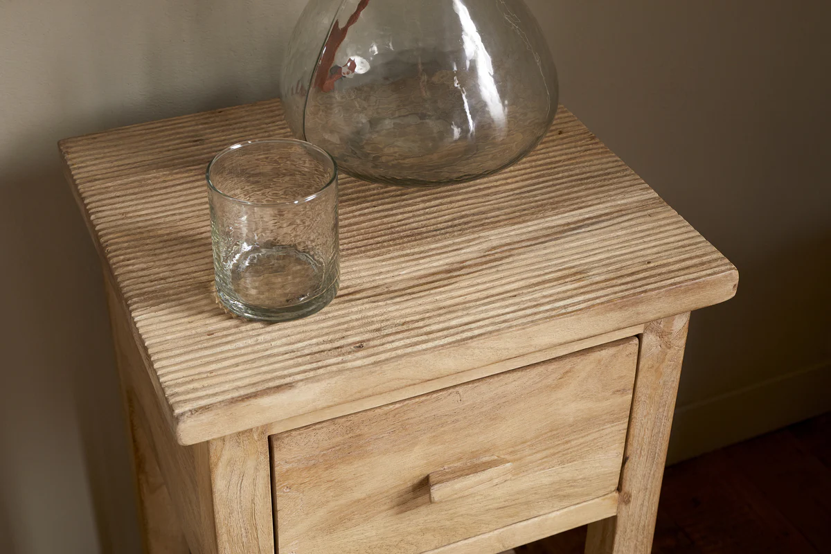 Vivan Grooved Bedside Table - Natural - Image 4