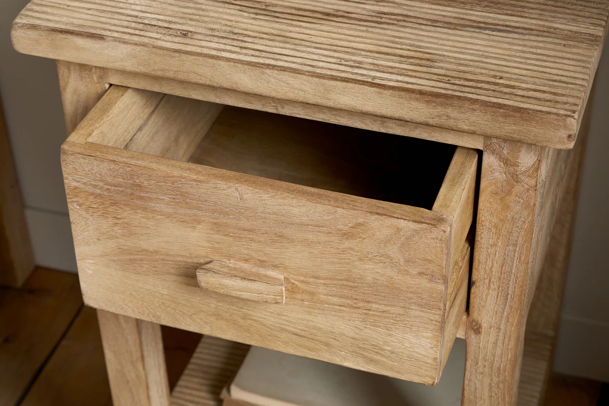 Vivan Grooved Bedside Table - Natural - Image 5