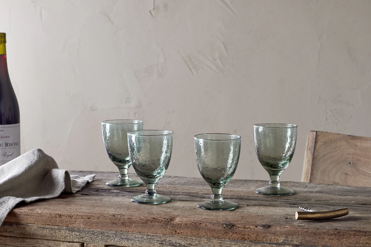 Yala Hammered Wine Glass - Sage Green (Set of 4) - Image 2