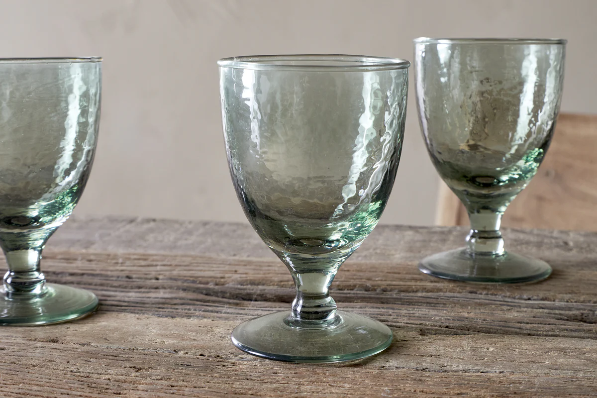 Yala Hammered Wine Glass - Sage Green (Set of 4) - Image 3