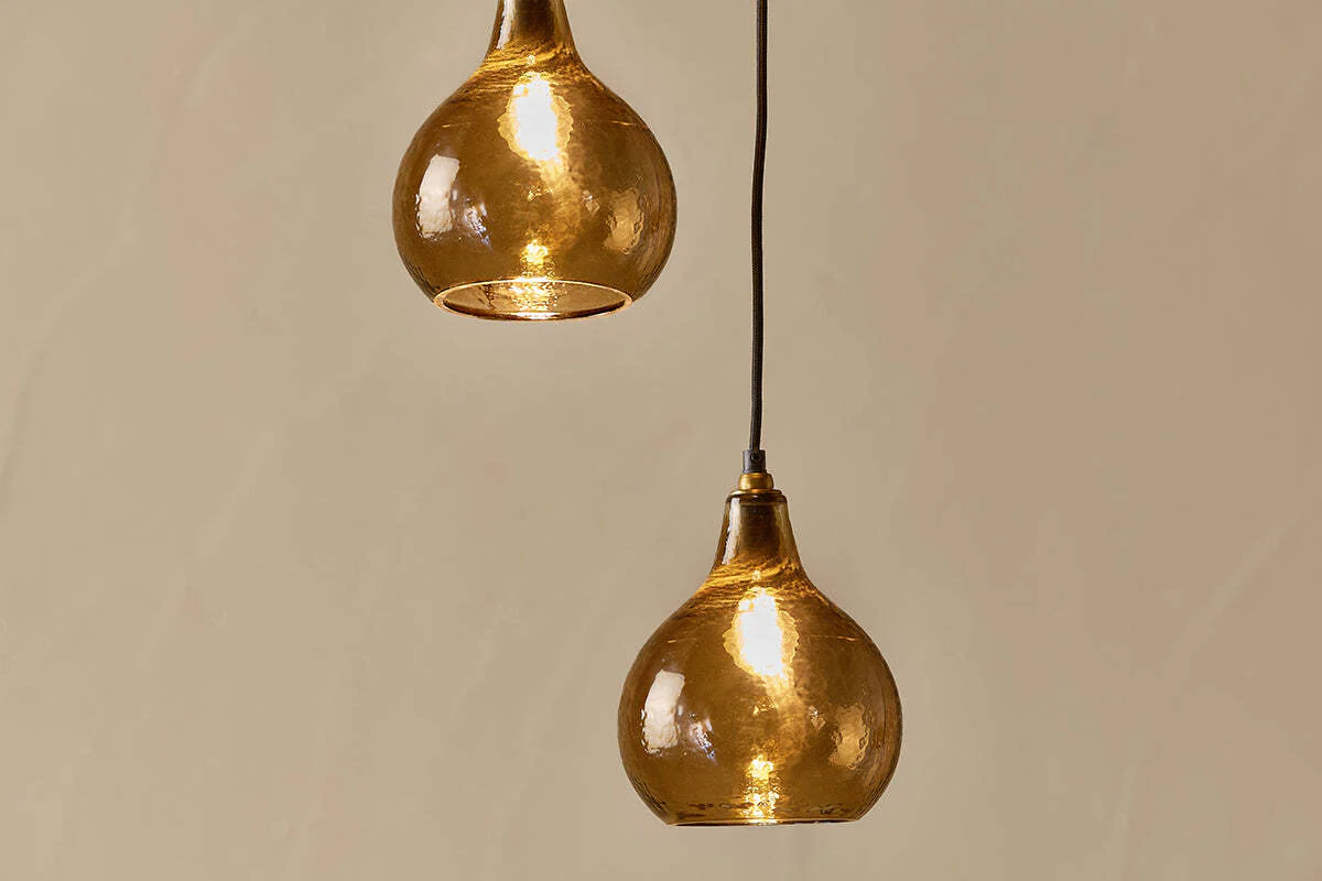 Ziva Recycled Glass Cluster Pendant - Light Smoke Brown - Image 3